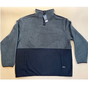 NWT Allbirds Men's Fluff Fleece Snap Pullover – Charcoal Gray & Black – Size XXL